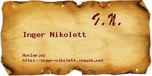 Inger Nikolett névjegykártya